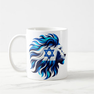 Majestic Blue Lion of Judah mit Stern von David Kaffeetasse