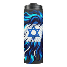 Majestic Blue Lion of Judah mit Stern von David