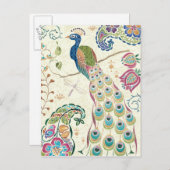 Majestic Blue Peacock Postkarte (Vorne/Hinten)