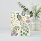 Majestic Blue Peacock Postkarte (Stehend Vorderseite)