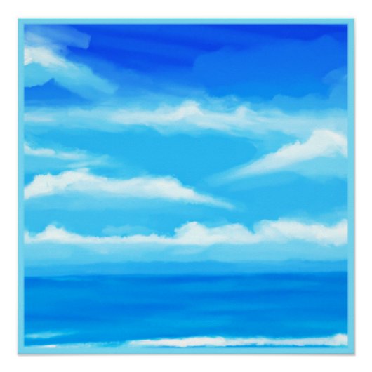 Majestic Blue Sky Malerei Poster (Vorderseite)