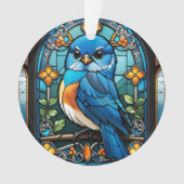 Majestic Bluebird auf feststehendem Glasfenster Ornament (Vorderseite)