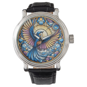 Majestic Bluebird unter der goldenen Sonne Armbanduhr
