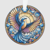 Majestic Bluebird unter der goldenen Sonne Ornament (Vorderseite)