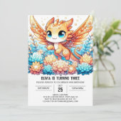 Majestic Boho Dragon Birthday Einladung (Stehend Vorderseite)