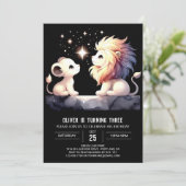Majestic Boho Lion Birthday Einladung (Stehend Vorderseite)