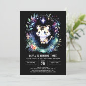 Majestic Boho Tiger Birthday Einladung (Stehend Vorderseite)