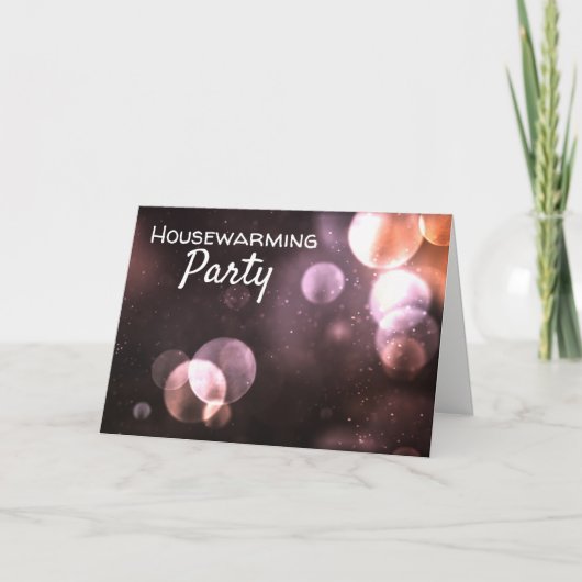 Majestic Bokeh Lights, Party zur Haushaltswärmung Einladung (Vorderseite)