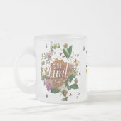 Majestic Botanical Bee Kind Floral Wreath Frosted Mattglastasse (Links)