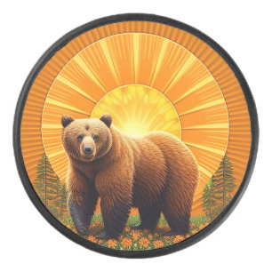 Majestic Brown Bär Eishockey Puck