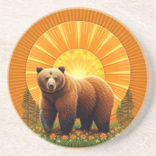 Majestic Brown Bär Getränkeuntersetzer
