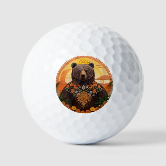Majestic Brown Bär Golfball (Vorderseite)