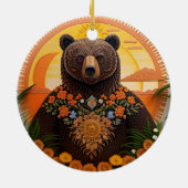 Majestic Brown Bär Keramik Ornament (Hinten)