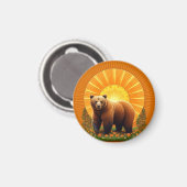 Majestic Brown Bär Magnet (Vorderseite/Rückseite)