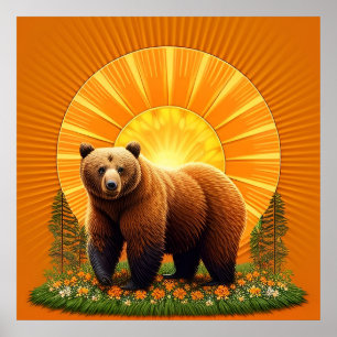 Majestic Brown Bär Poster