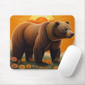 Majestic Brown Bär Stehend in einem Feld Mousepad (Mit Mouse)
