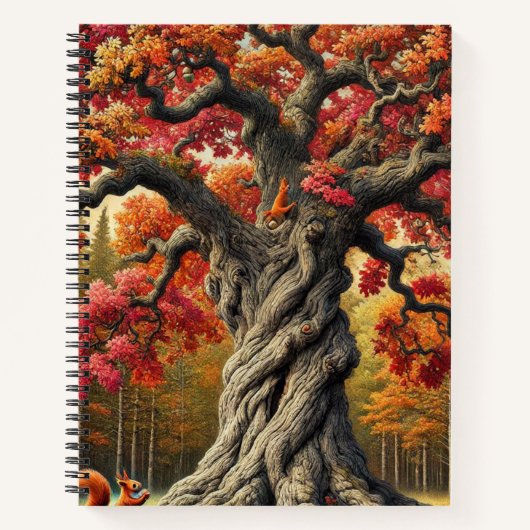 Majestic Brown Herbstbaum Notizblock (Vorderseite)