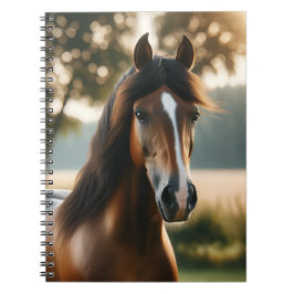 Majestic Brown Horse Portrait – Elegant Equine Notizblock