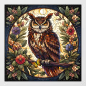 Majestic Brown Owl Stached Glass Window Fensteraufkleber (Blatt)