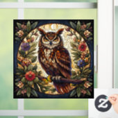 Majestic Brown Owl Stached Glass Window Fensteraufkleber (Zuhause)