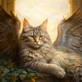 Majestic Brown Tabby with Wings in Golden Arcess Puzzle