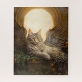 Majestic Brown Tabby with Wings in Golden Arcess Puzzle (Vertikal)