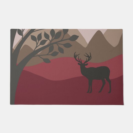 Majestic Buck Door Mat - Red Brown Fußmatte (Vorderseite)