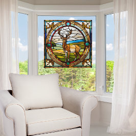 Majestic Buck Imitats Hartglas Fensteraufkleber