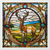 Majestic Buck Imitats Hartglas Fensteraufkleber (Blatt)