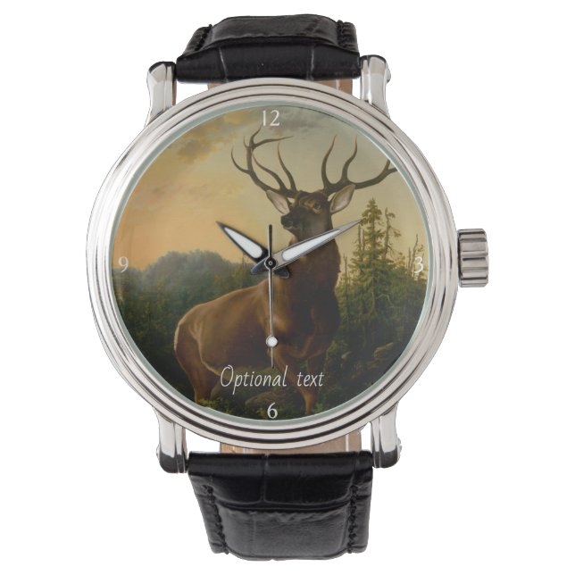 Majestic Buck in Mountains Armbanduhr (Vorderseite)