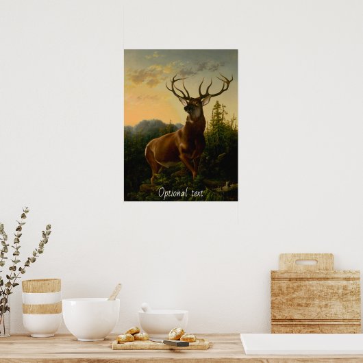 Majestic Buck in Mountains Poster (Küche)