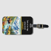 Majestic Buffalo am ruhigen Berg Gepäckanhänger (Vorderseite (Horizontal))