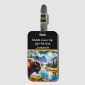 Majestic Buffalo am Serengebirge Gepäckanhänger (Vorderseite Vertikal)