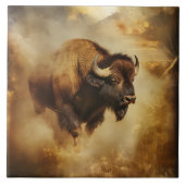 Majestic Buffalo, Bison Tile, Trivet Fliese (Vorderseite)
