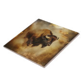 Majestic Buffalo, Bison Tile, Trivet Fliese (Seite)