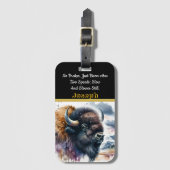 Majestic Buffalo Bison's Roam The Colorful Plains Gepäckanhänger (Vorderseite Vertikal)