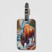 Majestic Buffalo in ruhigen Gewässern Gepäckanhänger (Vorderseite Vertikal)