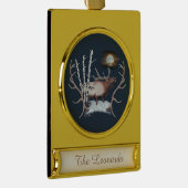 Majestic Bull Elk schluckt im Mondlicht Banner-Ornament Gold (Rechts)