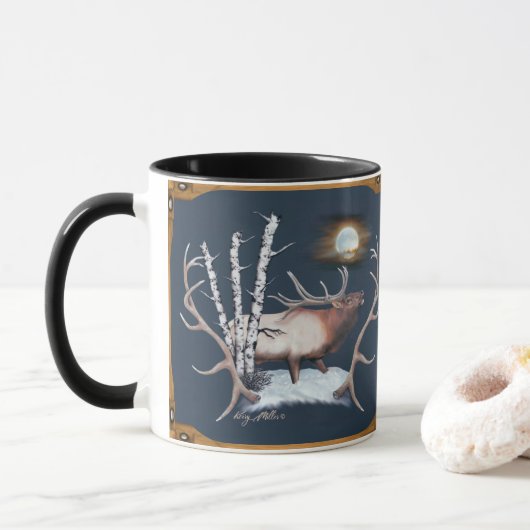 Majestic Bull Elk Tasse (Mit Donut)