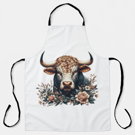 Majestic Bull in Bloom Schürze (Vorderseite)