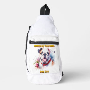 Majestic Bulldog mit rotem Kollar Crossbody Bag