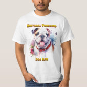 Majestic Bulldog mit rotem Kollar T-Shirt (Vorderseite)
