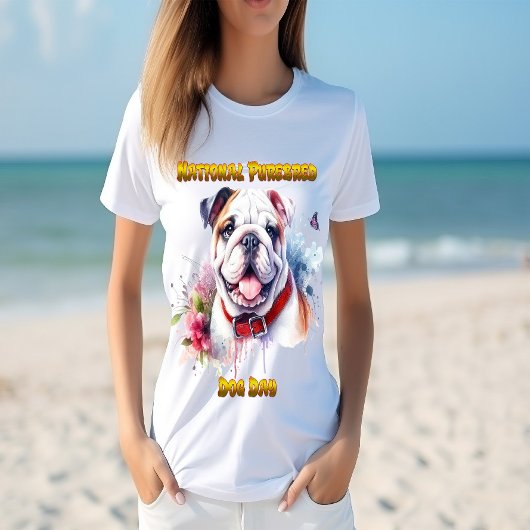 Majestic Bulldog mit rotem Kollar T-Shirt