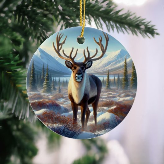 Majestic Caribou Keepsake Keramik Ornament