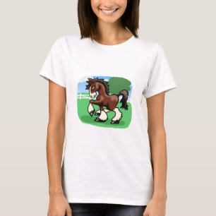 Majestic Cartoon Draft Horse T-Shirt