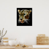 Majestic Cat Leopard Head Poster (Küche)