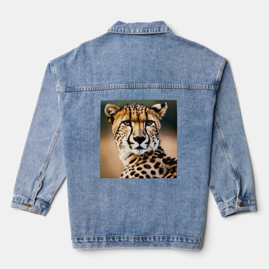 Majestic Cheetah – Speed and Grace of the Savannah Jeansjacke (Rückseite)