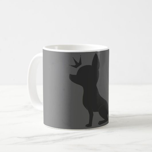 Majestic Chihuahua auf Stone Gray Kaffeetasse (Vorderseite Links)
