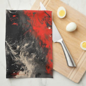 Majestic Chinese Dragon mit Red Ink Spritzer Geschirrtuch (Viertel Falte)