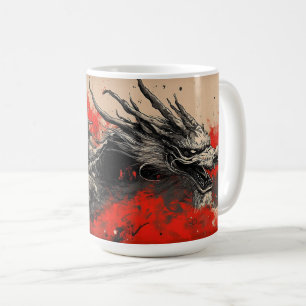 Majestic Chinese Dragon mit Red Ink Spritzer Kaffeetasse